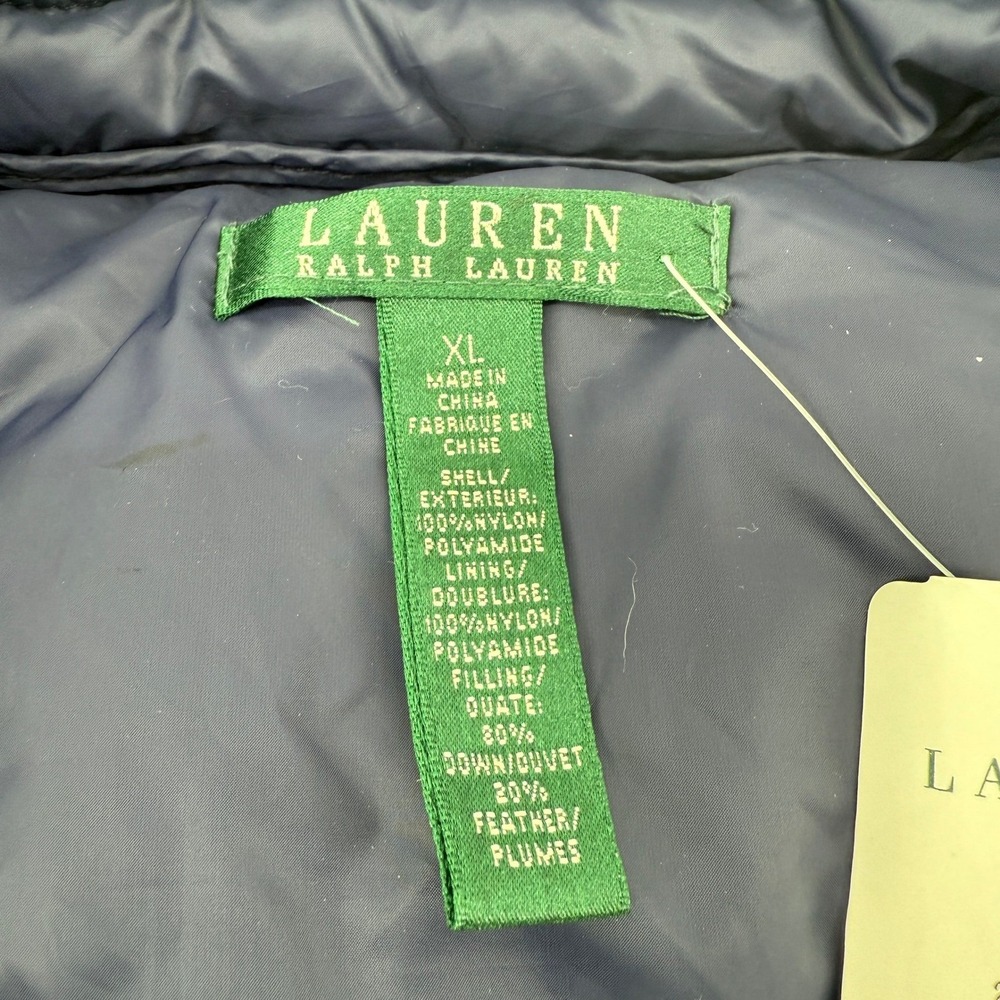 Lauren Ralph Lauren Women's Down Puffer Jacket Coat Navy Blue XL NWT $225 - Picture 6 of 16